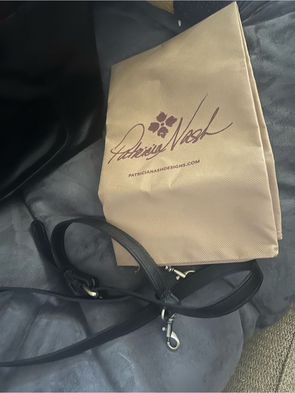 Patricia Nash Two-Tone Leather Tote in Brown and Black - Picture 3 of 6